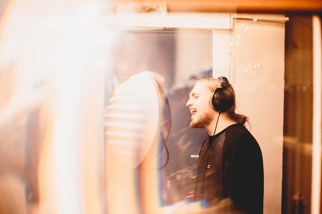 Chris recording vocals at Phoenix Sound Studios